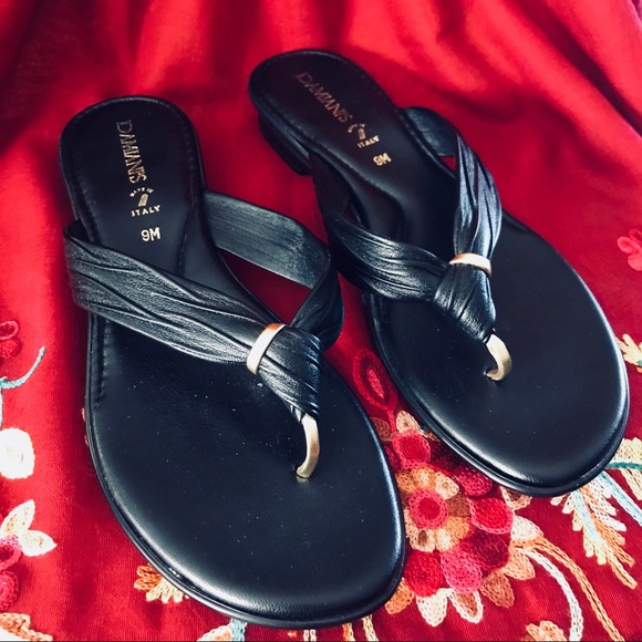 Damiani’s Shoes - ++++Black & Gold Sandals! En like new condition!